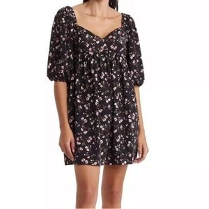 Wayf Floral Babydoll Mini Dress Sz XS